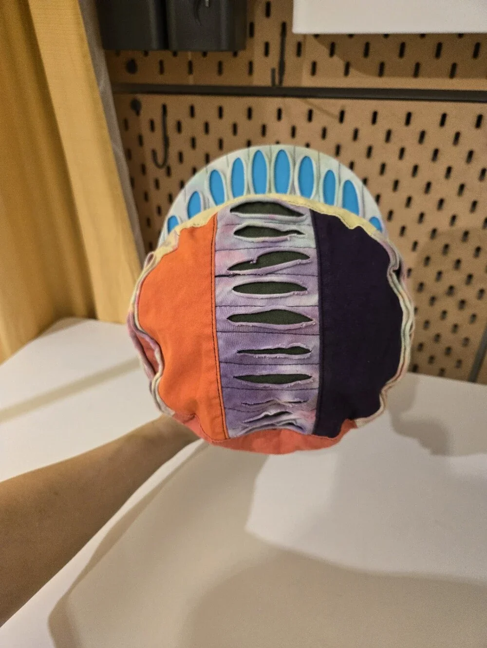 Vintage Cotton Hippie Patchwork Painters Cap Stoner Hat Razor Cut Tie Dye - Picture 6 of 10